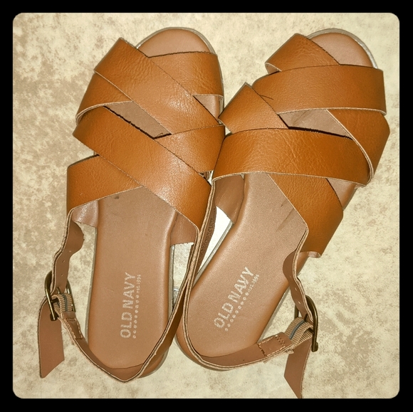Old Navy Other - Old Navy Braided Sling Brown Girls Sandals Strappy